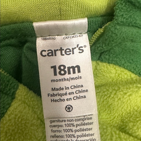 Carter's Avocado Costume with Green and White Striped Tights - Picture 2 of 2